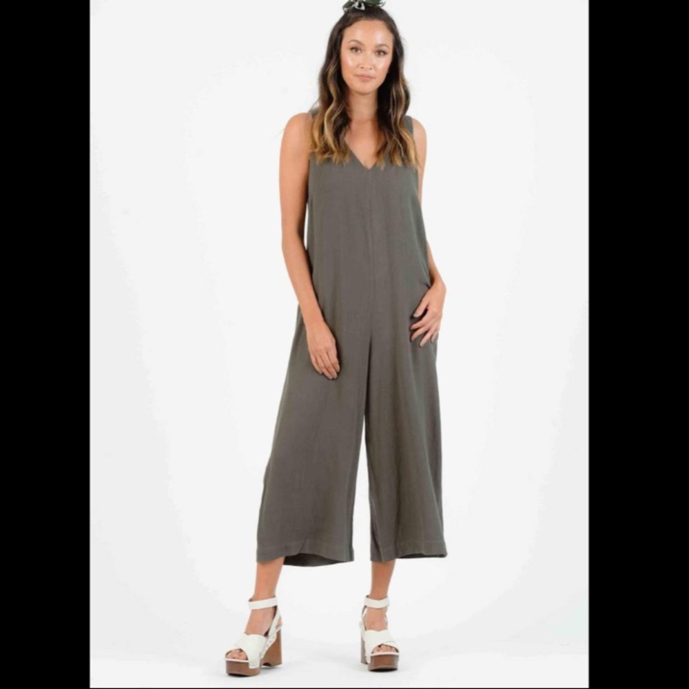 Linen blend jumpsuit